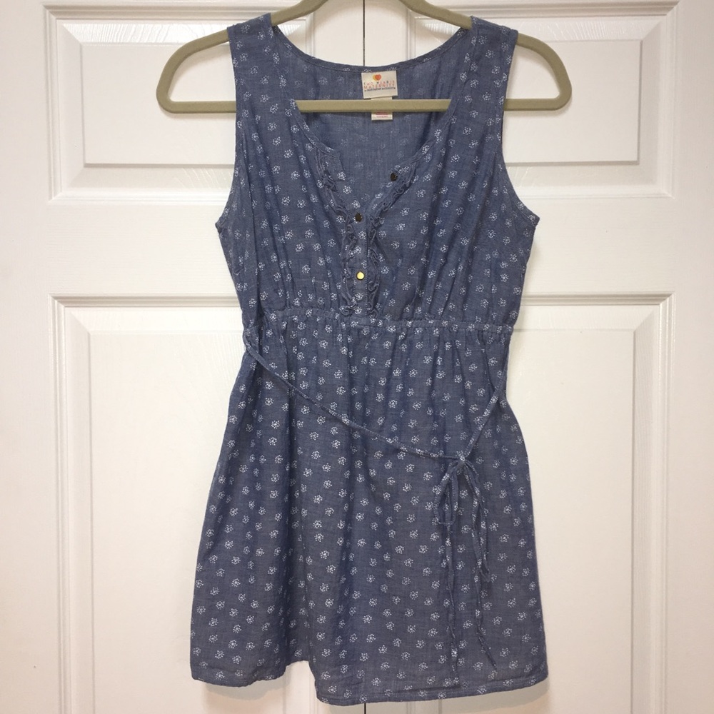 Two Hearts Maternity Chambray Sleeveless Top
